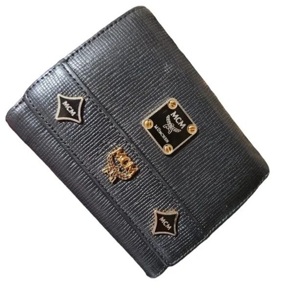 EUC MCM Wallet with charms still attached. Black Leather - Picture 3 of 13